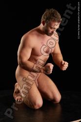 Nude Man White Muscular Short Brown Standard Photoshoot Realistic